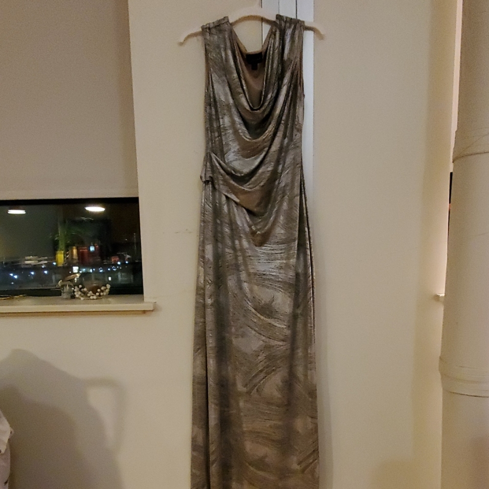 Full length dress, slit on left side